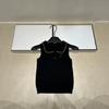 European Style Embroidered Bee Lapel Knit Vest: Trendy, Slim-Fit, and Versatile for a Luxurious Touch