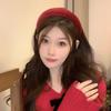 Retro Red Velvet High Crown Headband - Wide Edge Korean Influencer Style