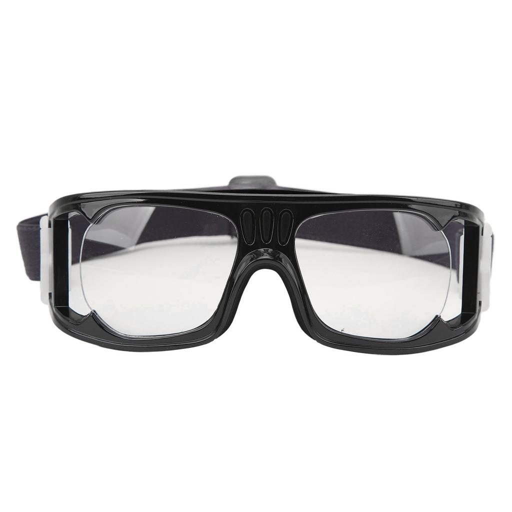Sports Goggle Impact Resistant Fog Proof Safety Basketball Glasses with Adjustable Band for Running Cycling Black