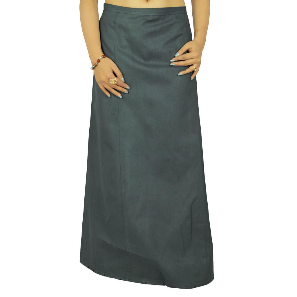 Solid Bollywood Cotton Inskirt Stitched Indian Petticoat Lining For Sari
