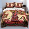 Decorative Horse With Floral Background Bedding Set For Kids Luxury Gift 3Pcs Digital Print Comforter Set Soft Comfortable