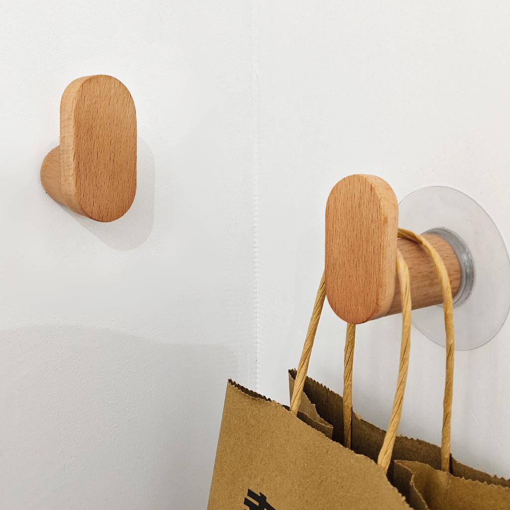 Nordic Wood Clothes Hanger Wall Mounted Coat Hook Decorative Key Holder Hat Scarf Handbag Storage Hanger Bathroom Rack Hook
