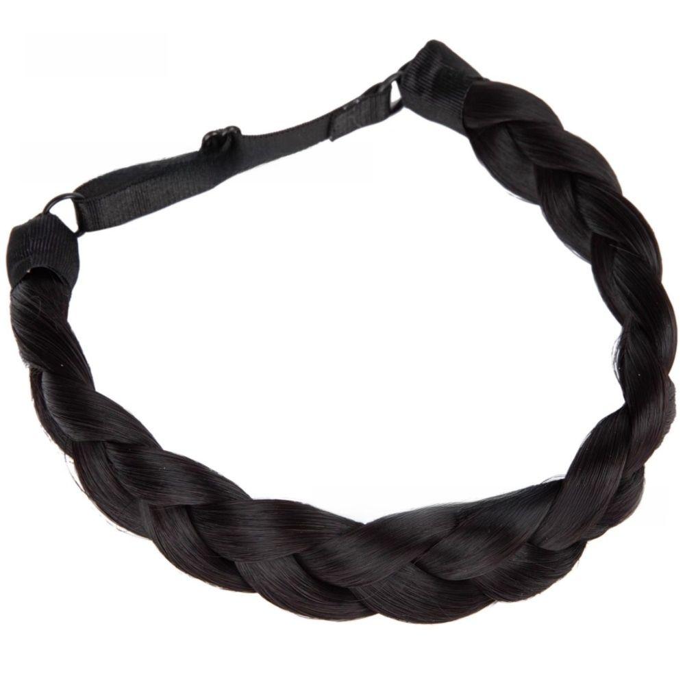 Bentișă de Păr Sintetic Împletit, Cerc de Păr Retro Handmade, Bandă Elastică Împletită pentru Păr, Pentru Femei
