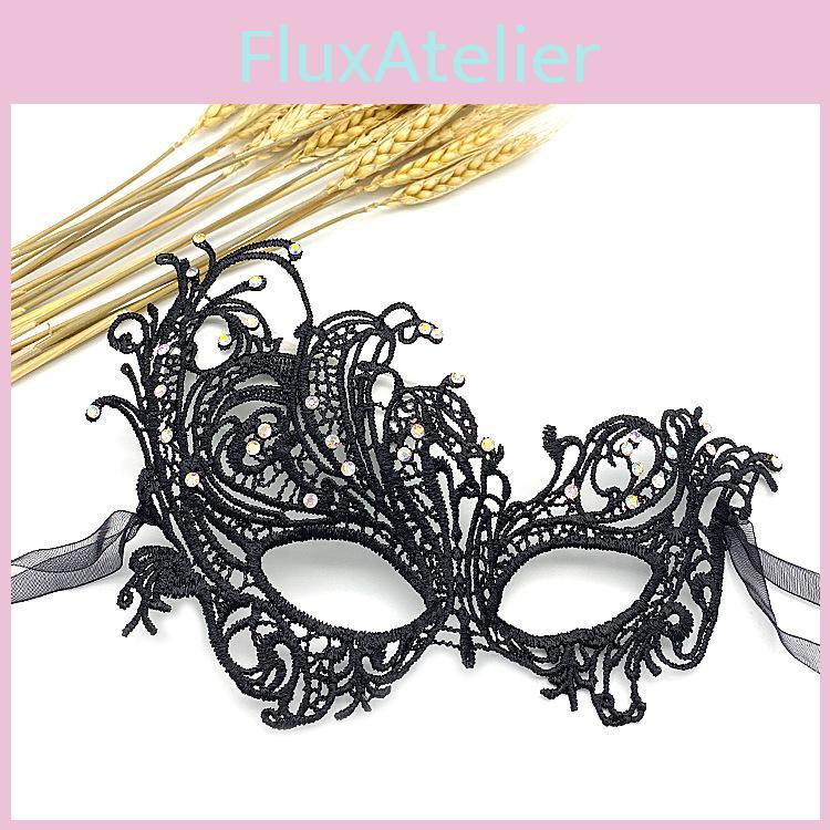 Princess Lace Halloween Costume Mask With Rhinestones For Themed Parties And Cosplay