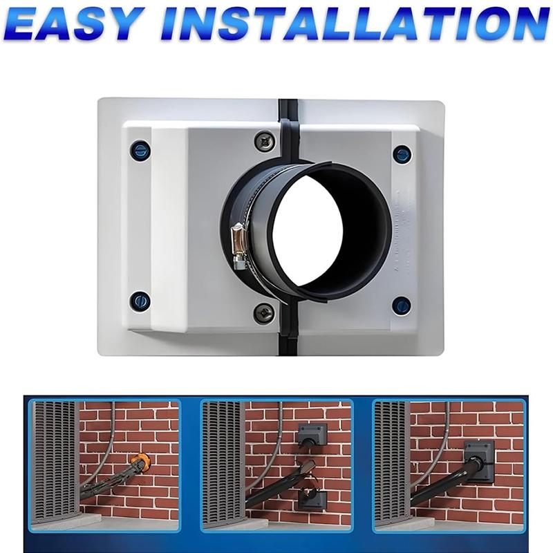 Hvac Wall Penetration & Line-Set Cover Kit Split System Adjustable Indoor/Outdoor Ac Line Set Sleeve, Water Butt Connector Kit