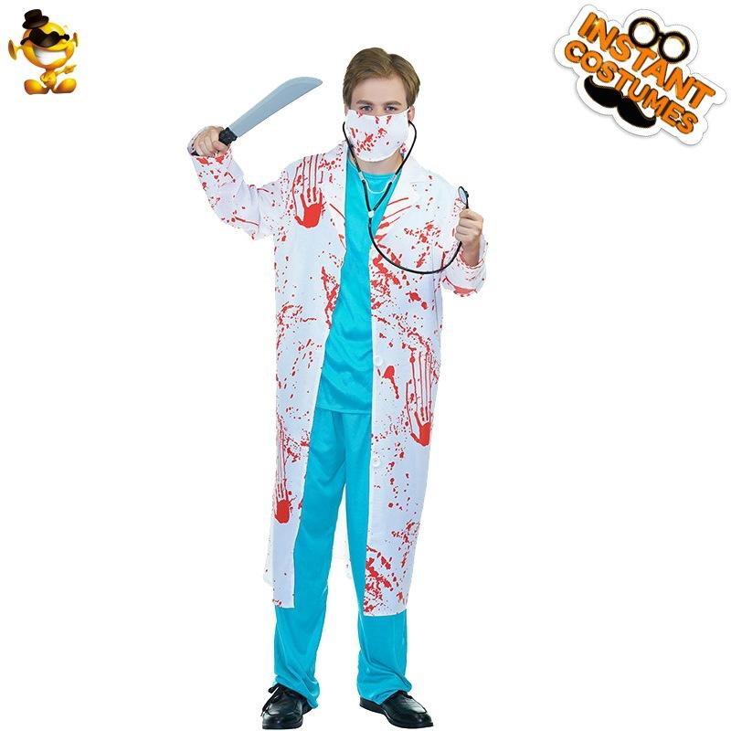 Halloween costumes party costumes, masquerade stage costumes, performance costumes, bloody horror doctor One size fits all