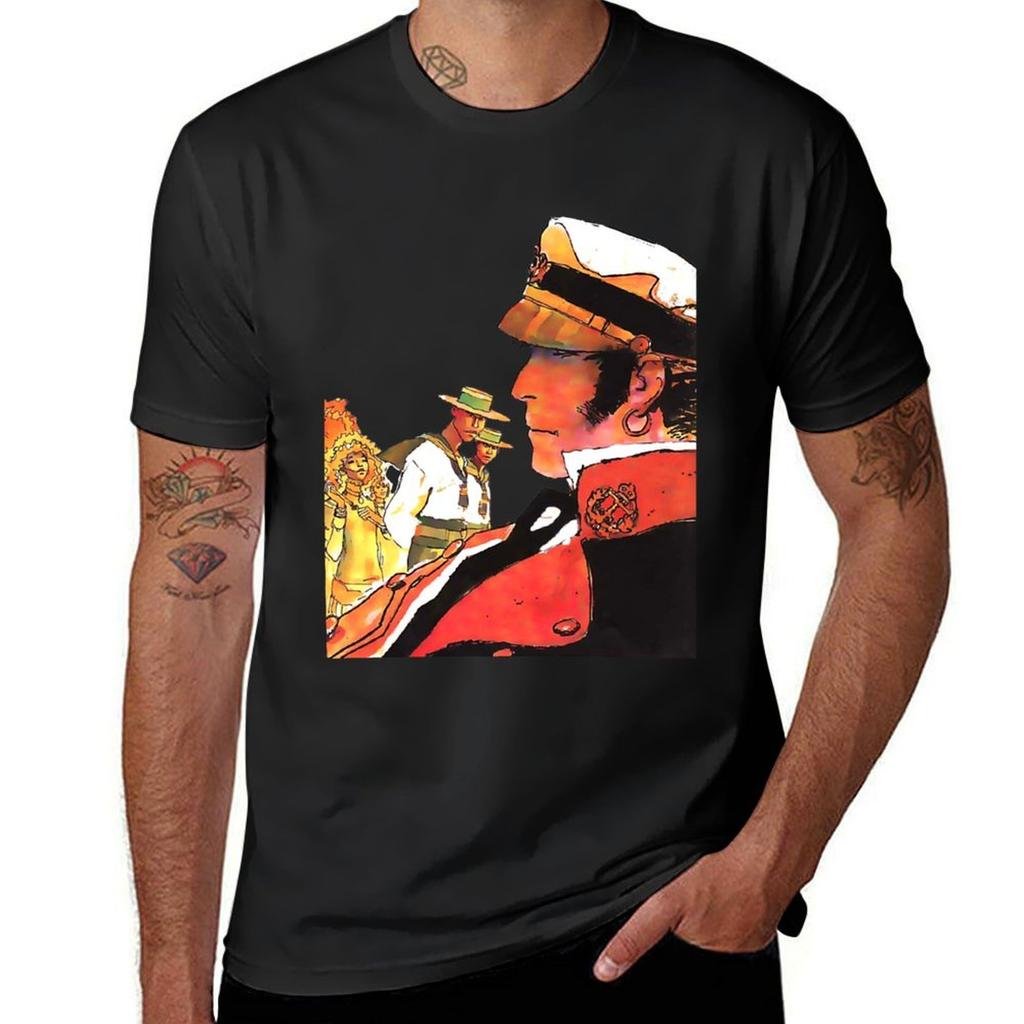 Corto Maltese Aquarell T-Shirt Tops Bluse Niedliche Oberteile Tierdruck für Jungen Unisex T-Shirts Packung