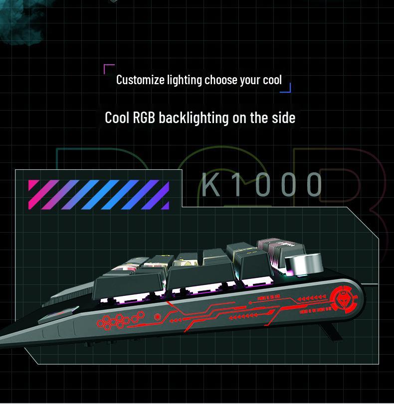Langtu K1000 Mechanical Gaming Keyboard with Blue Switches - Custom PBT Theme for Girls & Office Use