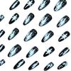 24Pcs Christmas Snowflake False Nails with Black Mysterious Design for Party and Holiday Use