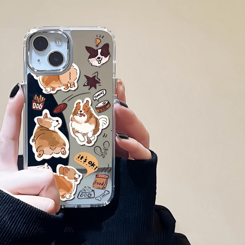 Cute Fat Corgi Apple 11promax Mobile Phone Case iPhone11pro Mirror 11 Makeup Mirror 11 Women 11