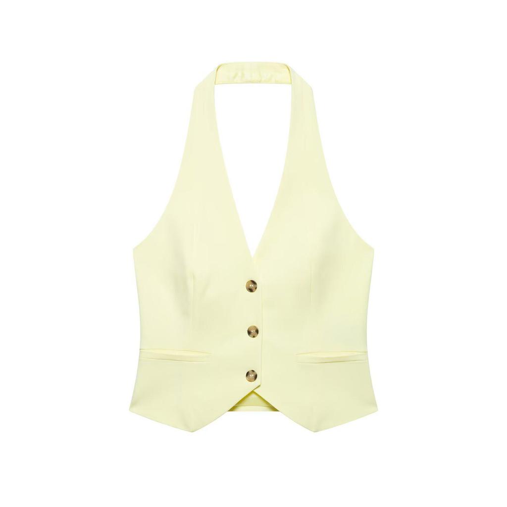 Spring 2025 European & American Women's Halter Neck Vest Top + Pants Set