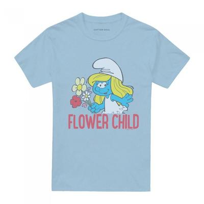 Die Schlümpfe Unisex Erwachsener Kind Schlumpfine Blume T-Shirt