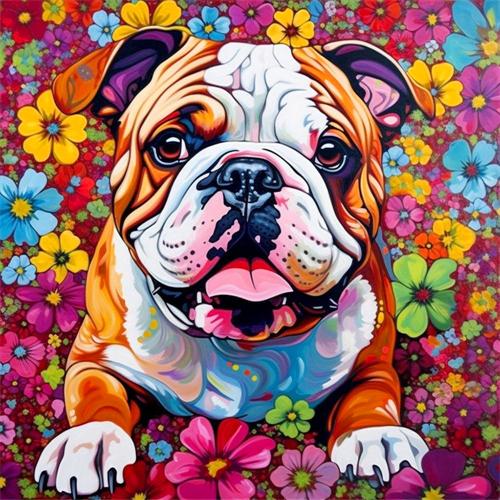 

DIY Алмазная картина Собака Красочная ручная работа Подарочная вышивка крестиком Набор для вышивки животных Мозаика для украшения дома Full Round 20x20CM