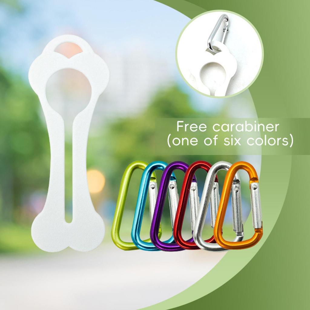 Poop Bag Clip Bone Shape Dog Poop Bag Hook Pet Carrying Supplies with Carabiner Portable Garbage Pouch Clip for Urban Travel