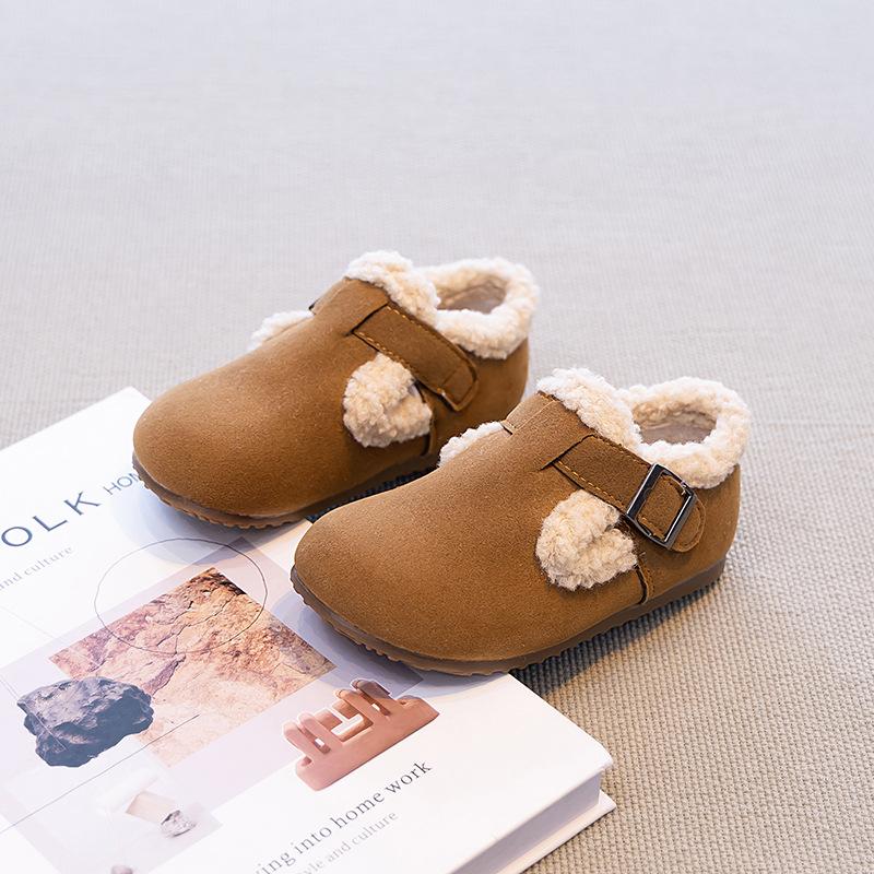 Childrens Fleece Lined Birkenstock Winter Warm Boots Boys Girls Casual Plush Shoes Cozy Soft Sole