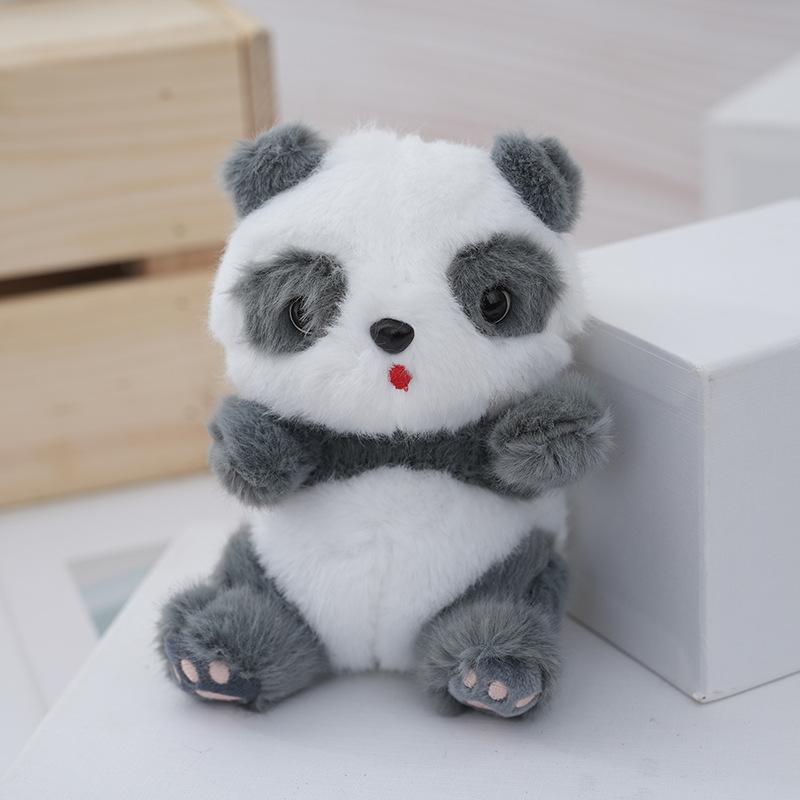 Panda Cute Plush Keychain Available In Black Gray And Brown Perfect For Gifts