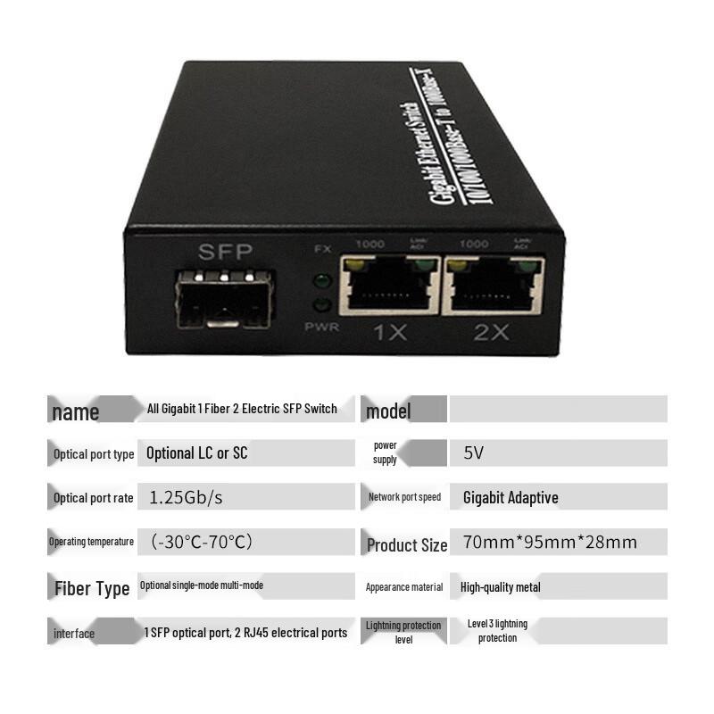 Shengke Gigabit Single-Mode SFP Fiber Media Converter