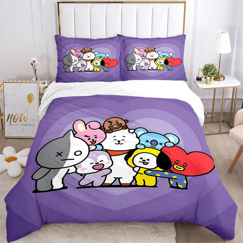 3Pcs Love Friendship Characters Bedding Sets For All Sizes New 3D Printed Bed Cover Comforter Duvet Cover Pillowcase Bedroom Decoration