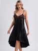 Damen Deep V Seidensatin Dessous Spaghettiträger Nachtkleid Ärmellos Nachtwäsche Babydoll Nachthemd Nachtwäsche Hauskleidung