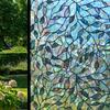 3D Pattern Window Privacy Film Removable Static Cling Decorative Glass Film Anti-Look Protection Rose Floral