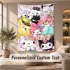 Tapestry Custom Name Text, Wall Hanging Tapestry Home Room DecorHello Kitty