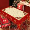 1 Stück Weihnachtliche Runde und Rechteckige Tischdecke, Erhältlich in verschiedenen Größen, Weihnachtsschneemann-, Schleifen- und Rentier-Muster Rote Tischdecke, Geeignet