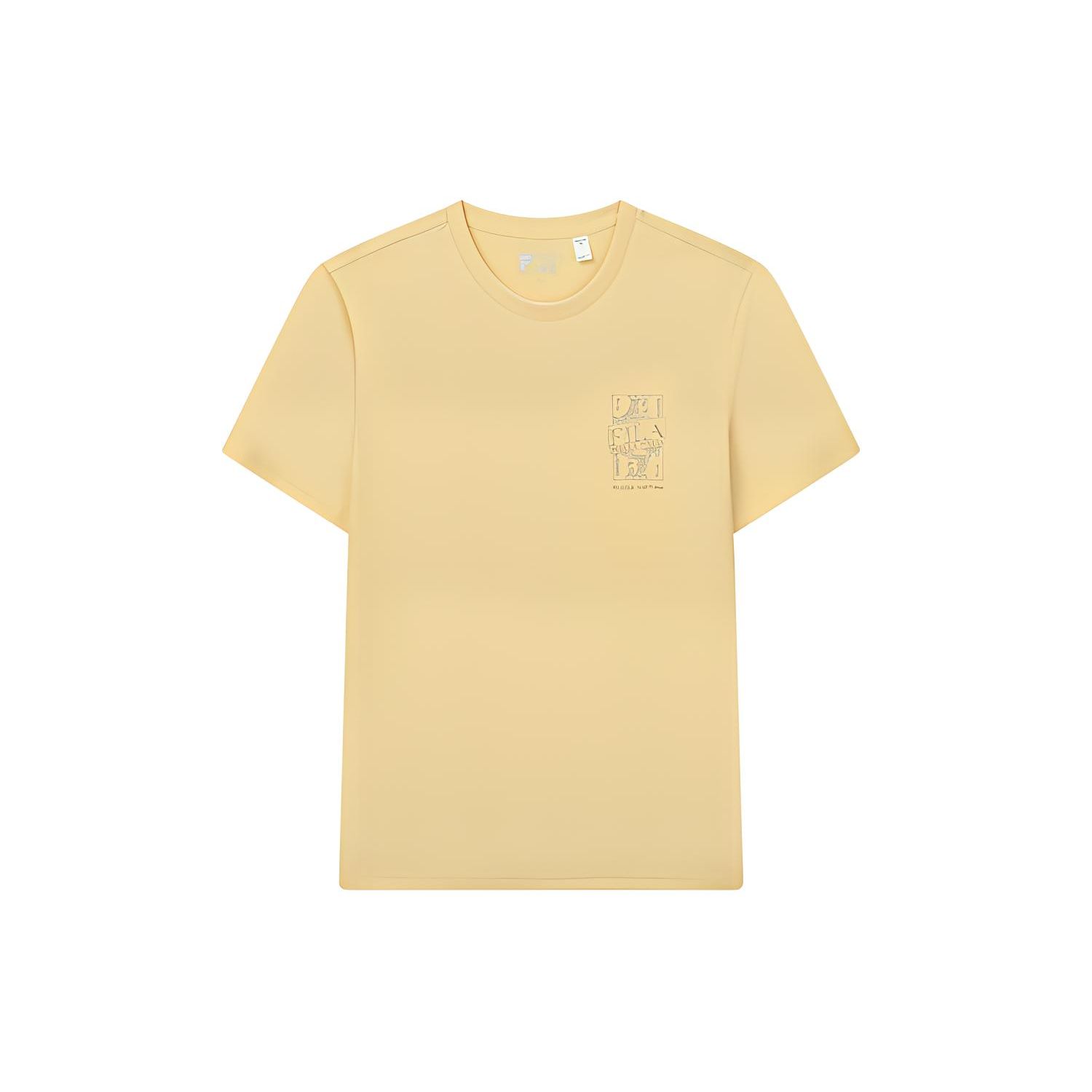 

FILA Sports Casual Skin-Friendly Knitted Round Neck Short Sleeve T-Shirt Men Tops Crystal-Yellow F11M218104FYE XL