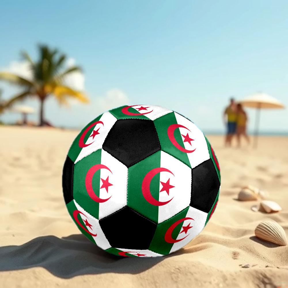 1pc Algeria National Football Team Soccer Ball Size 5 Indoor Soccer Ball Fashion Colorful Backyard Game - Great For Sports Fans Gift HE1