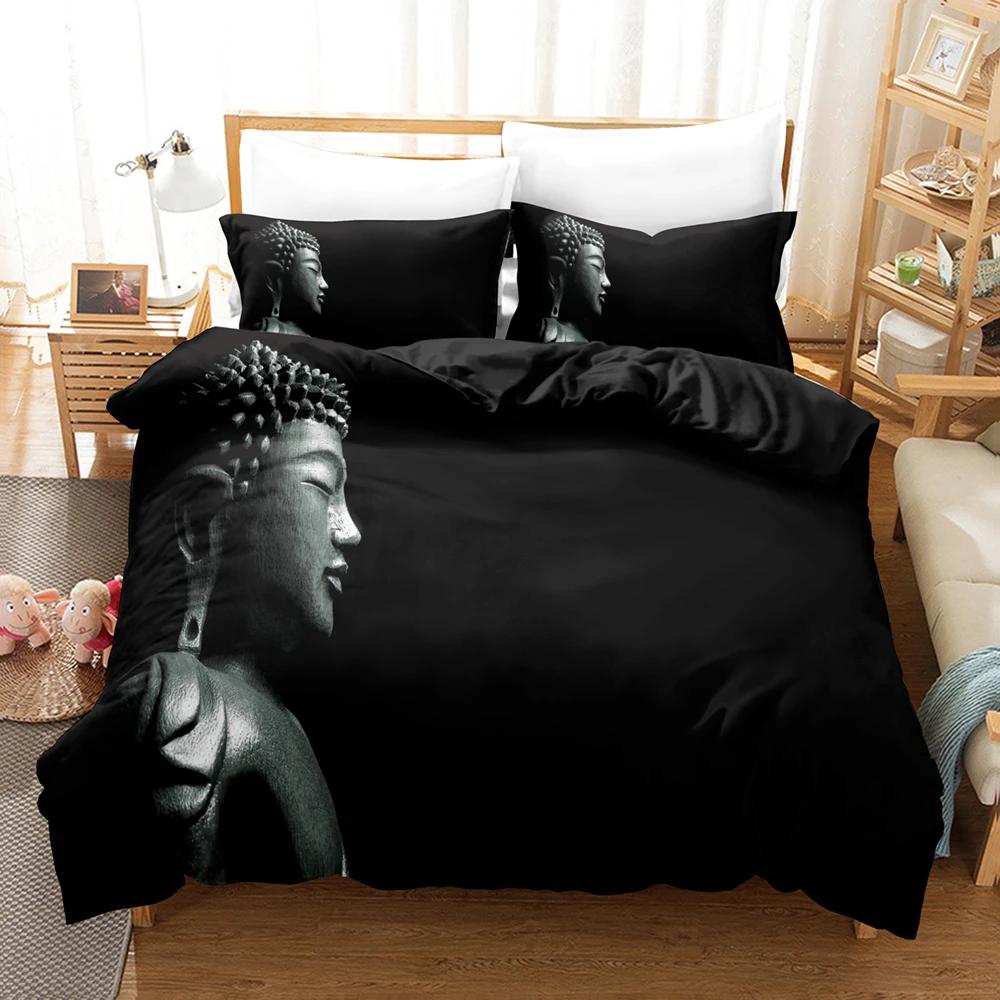 High Quality 3d Duvets And Bedding Sets Duvet Buddhist Images Quilt Cover Set Kid,twin Full Queen King Bedroom Set Home Textile