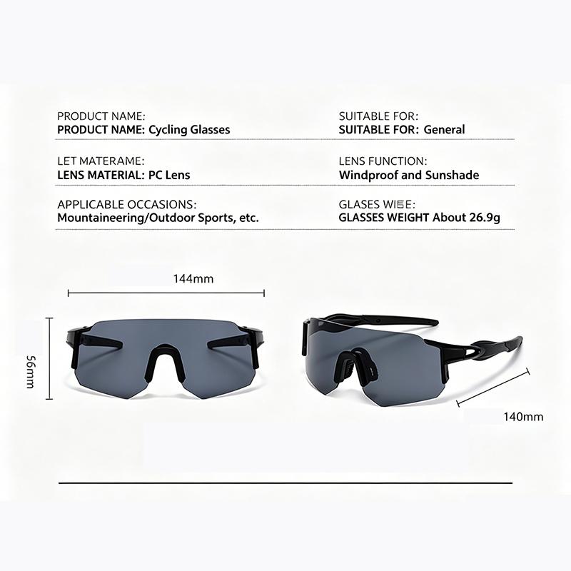 Unisex Radsportbrille, UV400 Polarisierte Sportbrille, Winddichte Einteilige Verspiegelte Brille für Radfahren, Laufen und Outdoor