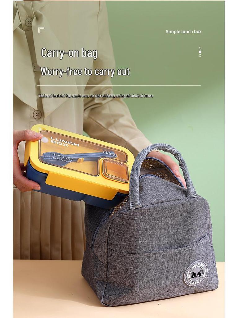 Compact Microwaveable Lunch Box with Compartments for Students & Office Workers