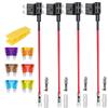 Kiligen 12V-24V Car Flat Fuse Holder, Add Wiring, Power Outlet,