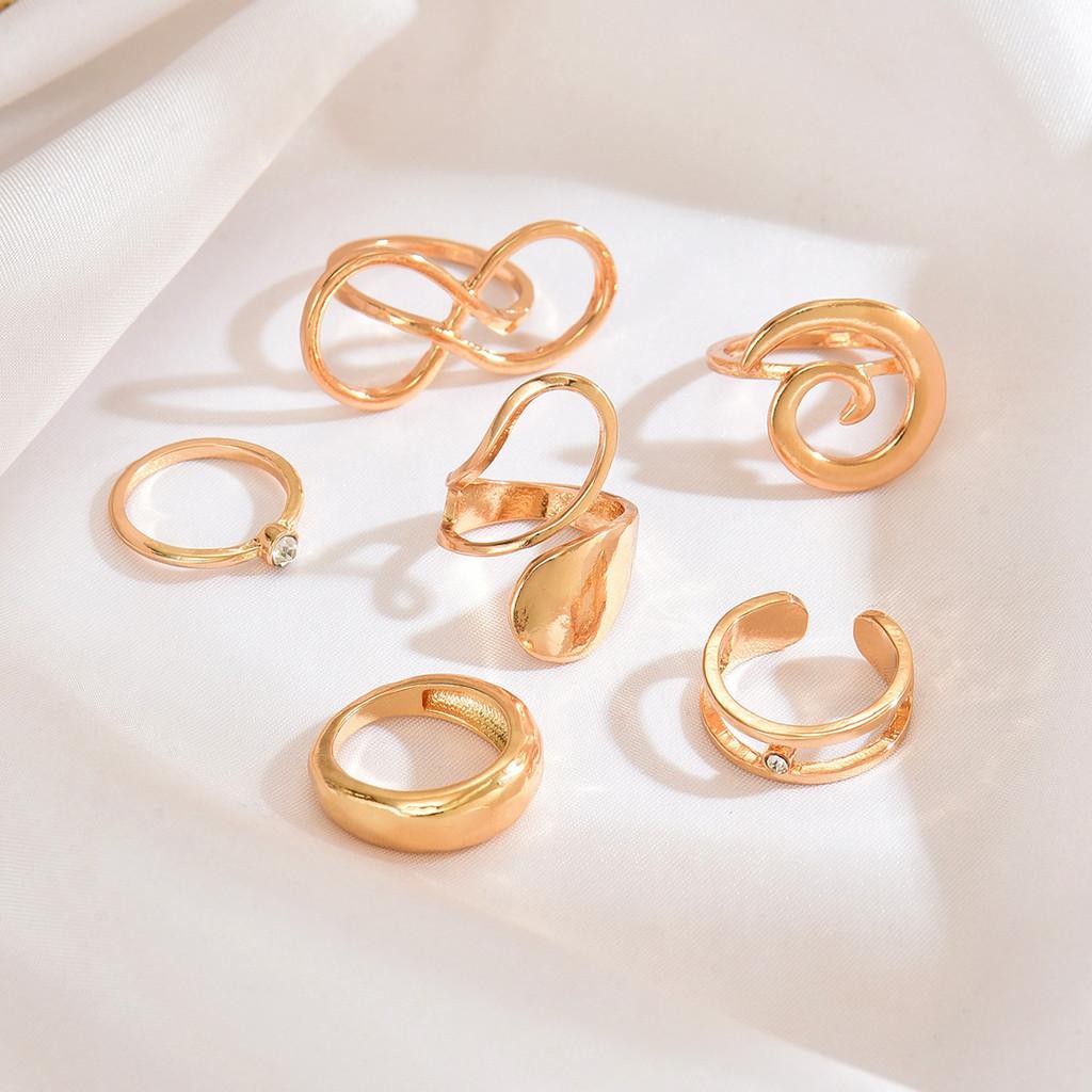 

Geometric Light Face Ring Set With Spiral Design For Women Fashion Jewelry золотой