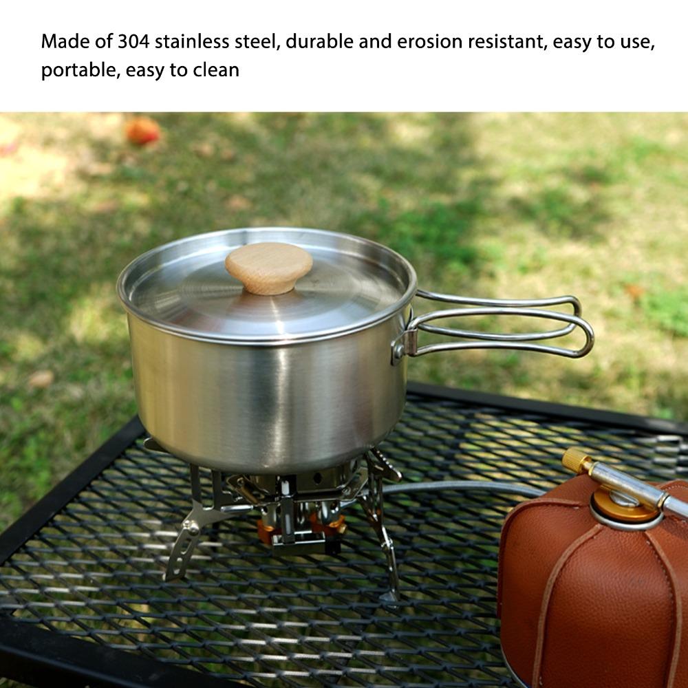 Stainless Steel Pot and Pan Set Non Stick Mess Kit Durable Camping Pots and Pans Set  Hiking