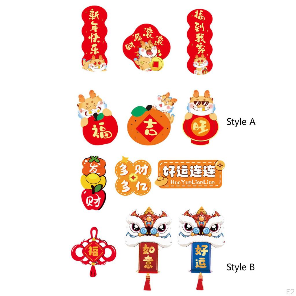 6Pcs Chinese Year Refrigerator Lunar Fridge Ornament for Party