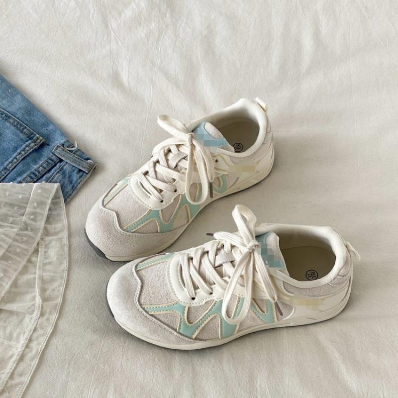 Retro Sneakers Women's Autumn New Leather Board Shoes Casual Trend