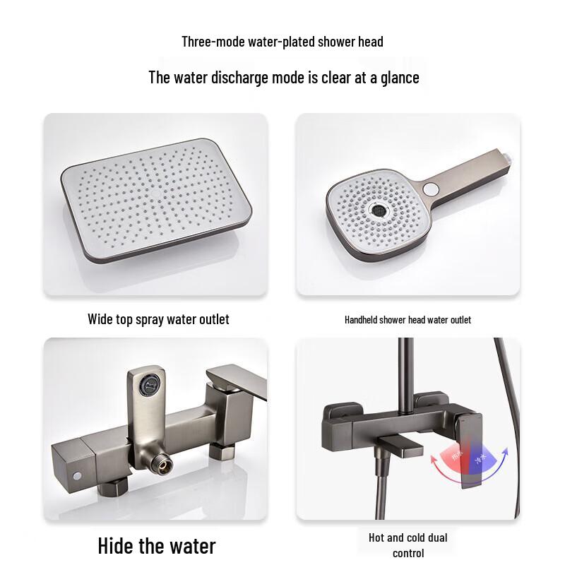 LiLang Concealed Wall-Mounted Pressurized Rain Shower Set