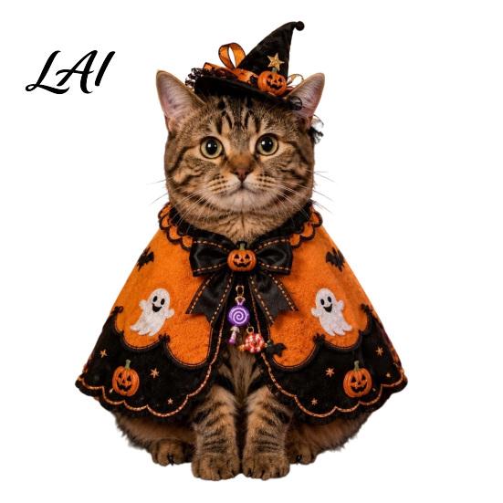 Mantello Decorativo per Animali Domestici Costume da Strega per Gatto di Halloween Mantello Fantasma Carino Costume Divertente per Feste Abbigliamento per Festival Cosplay da Gattino per Accessori Festivi