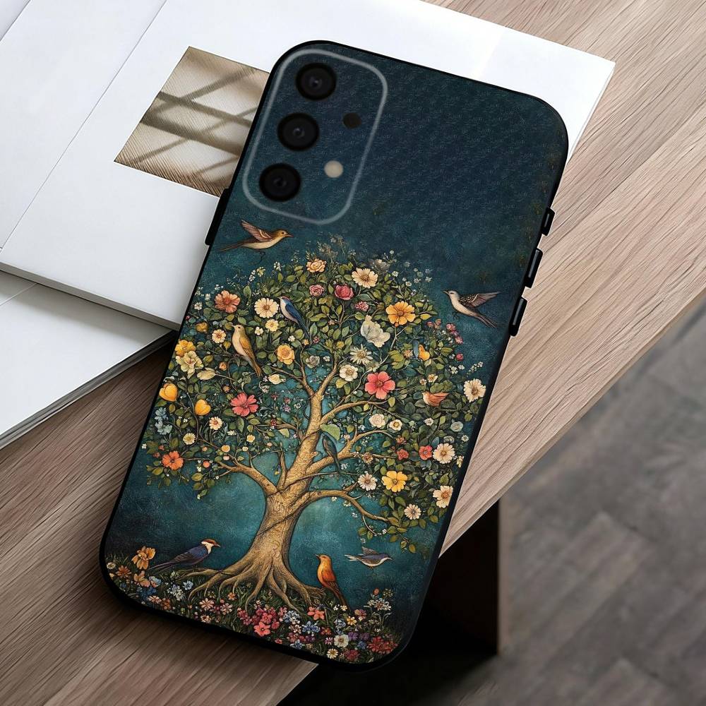 W-World L-Life Tree Mobile Phone Case For Samsung Galaxy A73,A72,A71,A70,A53,A52,A51,Others Soft Black Cover