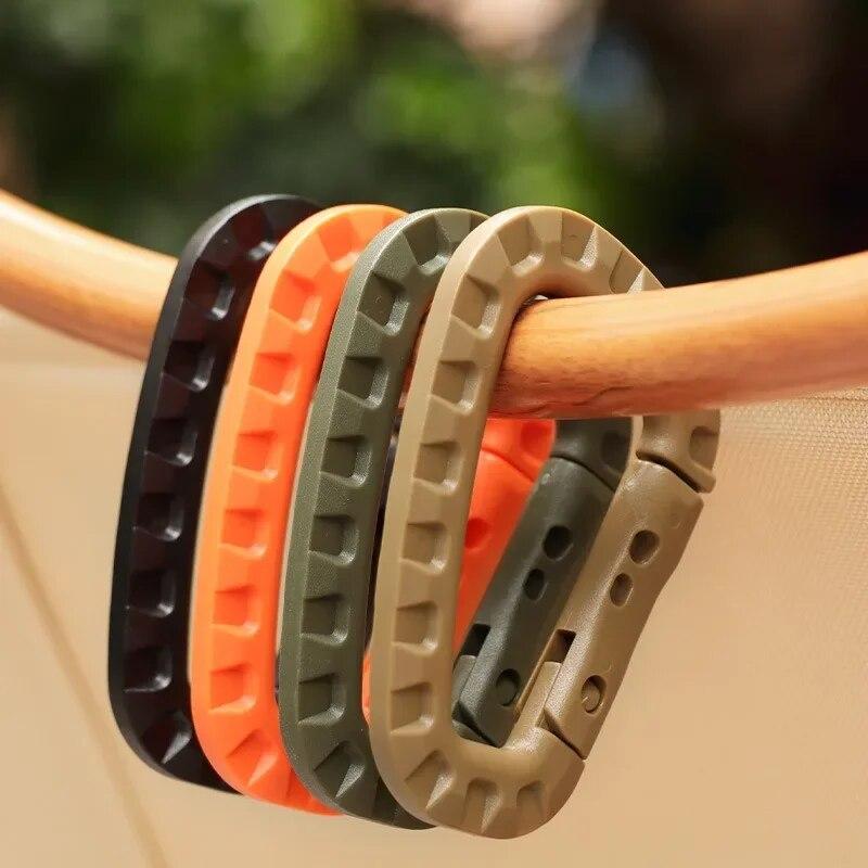1/5pcs Tactical Backpack Buckle Fast Tactical Carabiner Plastic Hook D Shape Mosqueton EDC Gear for Outdoor Camping Accessories