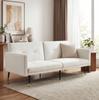 2-in-1 Sofa Bed, Multifunctional Folding Sofa with Adjustable Backrest, Convertible Sofa for Living Room & Bedroom, Beige