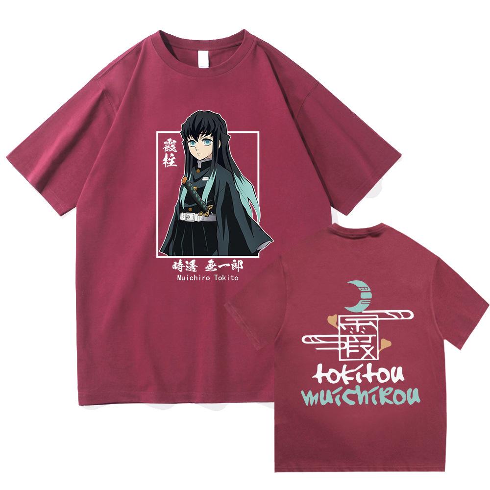 

2024 New Tokyo fashion Muichiro Tokito top female anime anime Japan loose T-shirt female anime anime pure cotton clothing 4XL
