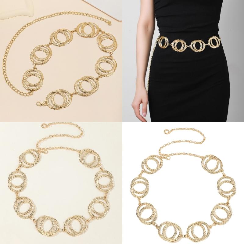 Adjustable Length Waist Chain Multilayer Metal Waist Chain Blings Body Chain Fashion Accessory