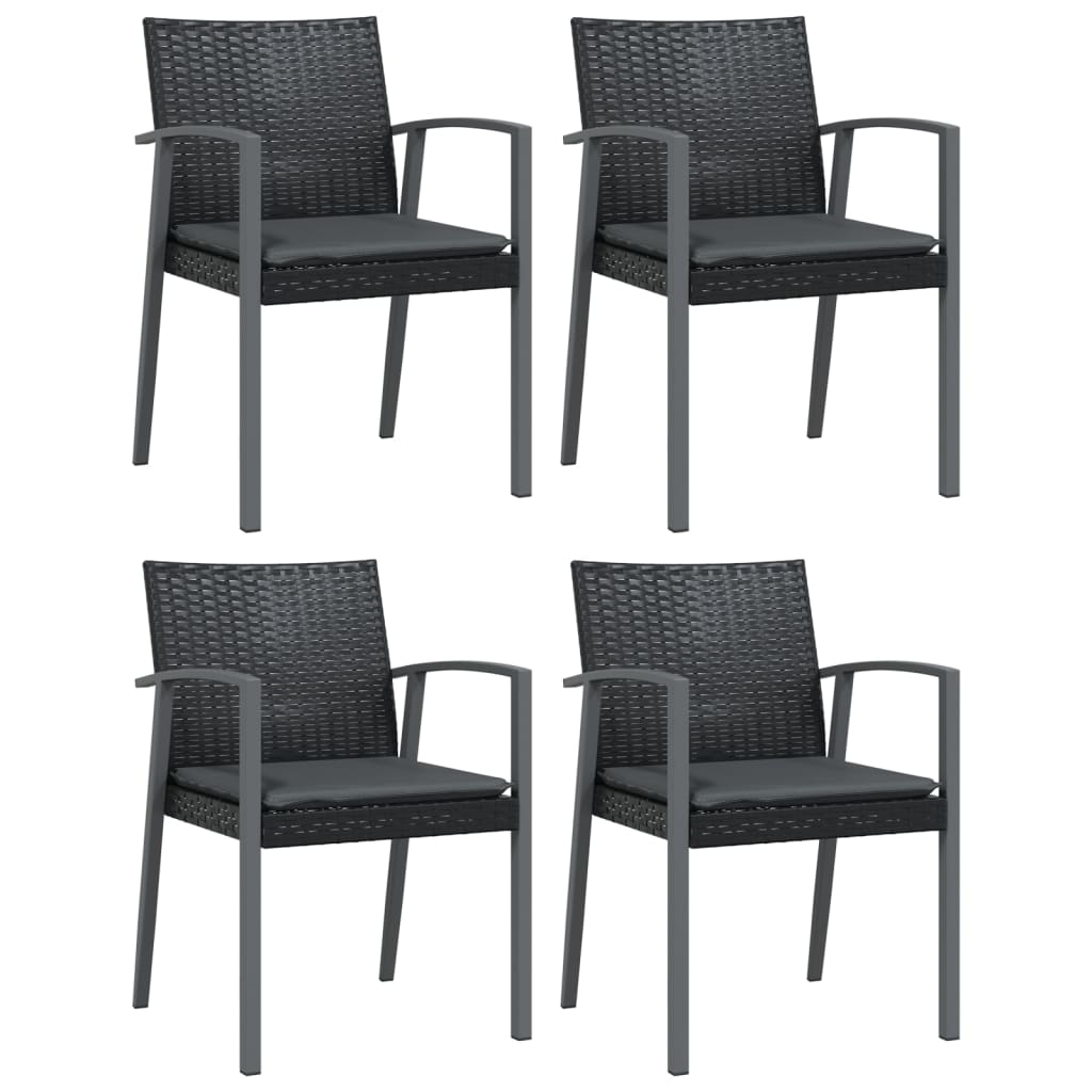 Vidaxl 5-Cz. Gartenmöbel-Set mit Kissen, Polyrattan und Stahl