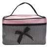 Women Travel Bow Stripe Make Up Bags Girl Cosmetic Bag Makeup Beauty Bra Wash Organizer Toiletry Pouch Storage Kit Bath Case