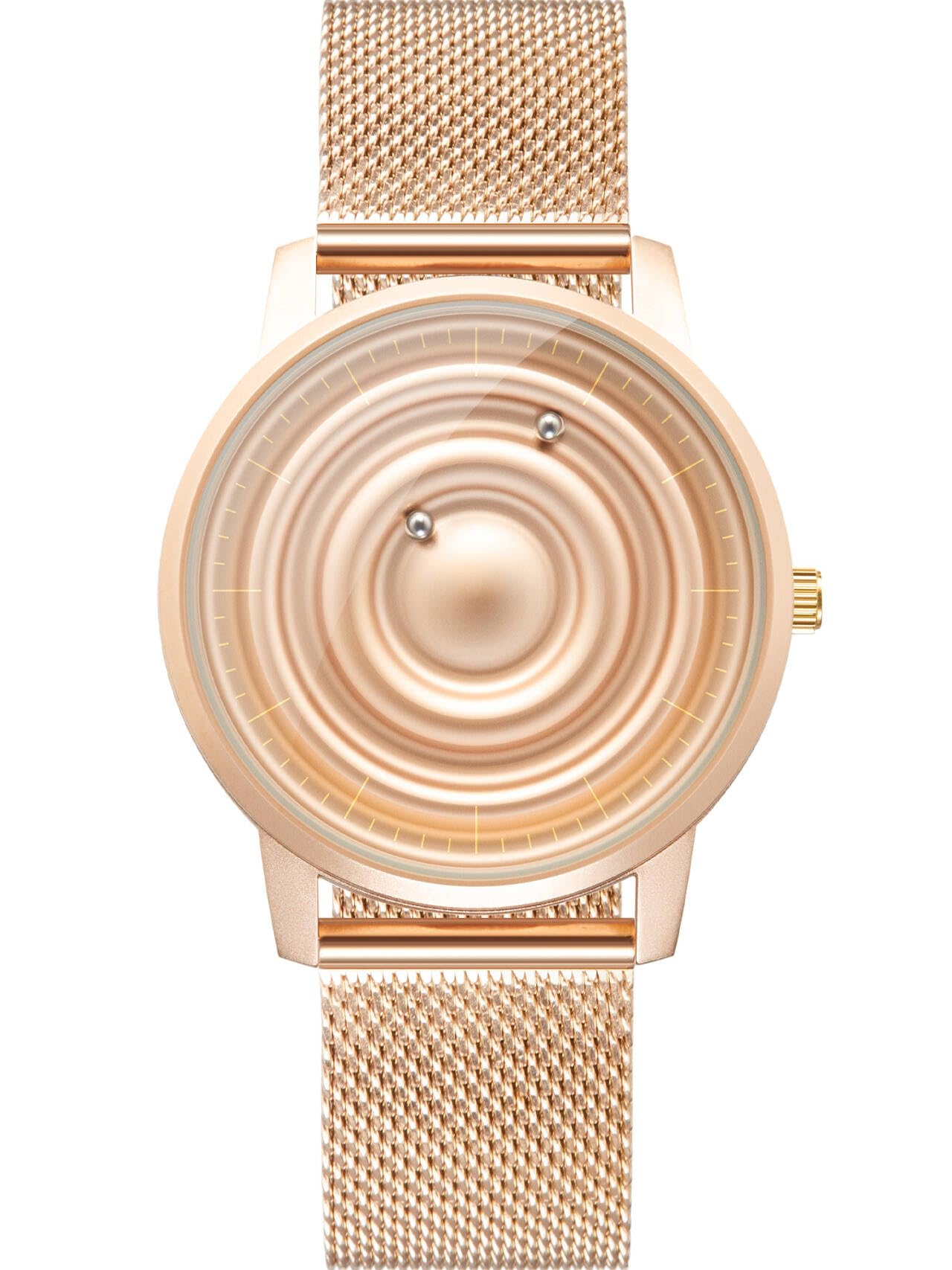 

EUTOUR Magnetic Wristwatch with Ball Bearing Unisex Quartz Watch for Men and Minimalist Casual Rose Gold Rose Gold Stainless Steel and Mesh Strap