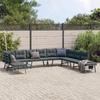 VidaXL Garden Bench Set with Cushions 7 Pcs Black, Outdoor Furniture Set, Picnic Set of 3283728