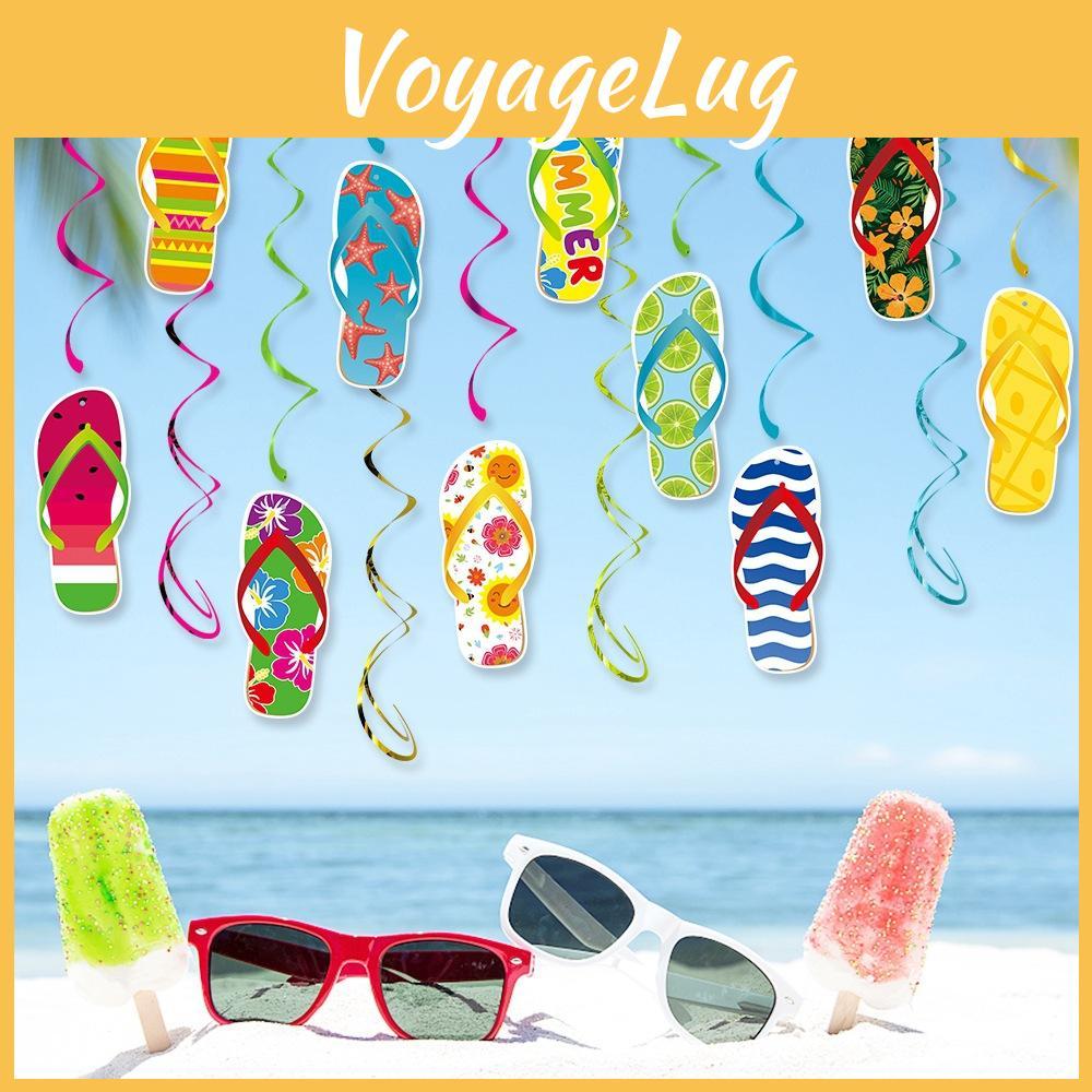 Summer Hawaii Party Decorations Spiral Flip Flops Hanging Decoration For Beach