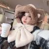 Cute Fluffy Hats Glove Sets Lei Feng Hat Plush Bear Hat Winter Earmuffs  Cold Weather