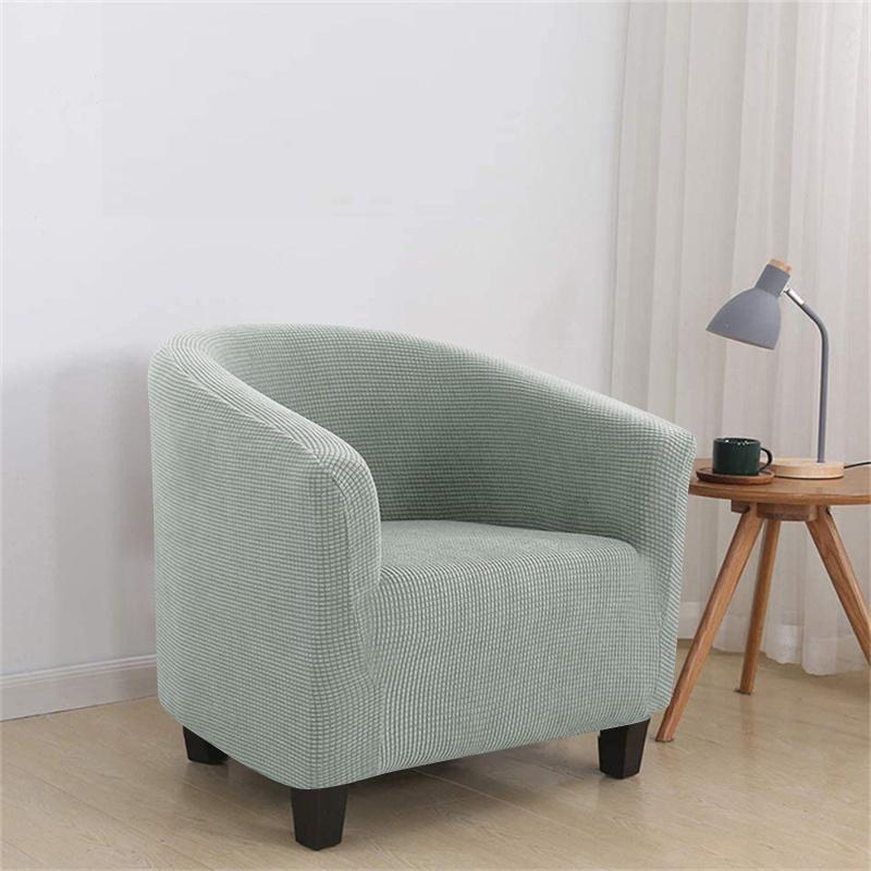 1PC Elastic Club Chair Slipcover Polar Fleece Armchair Cover Solid Color Single Tub Sofa Cover for Living Room Bar Home Hotel